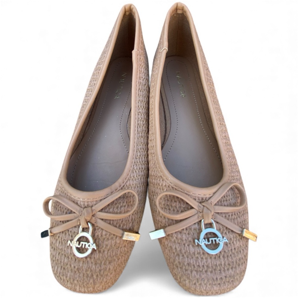 Nautica Women's Shoes Tan/Brown Faux Leather Ballet Style Flats Size 6